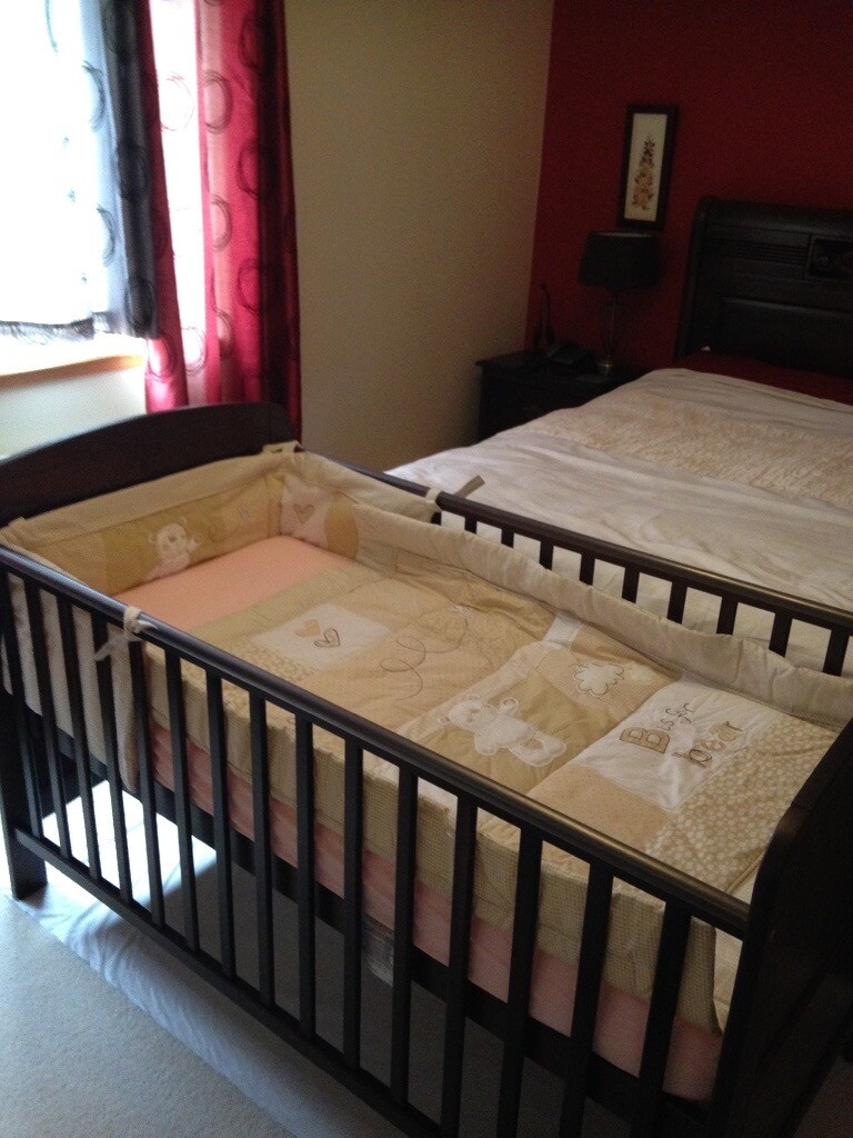 obaby grace cot bed walnut
